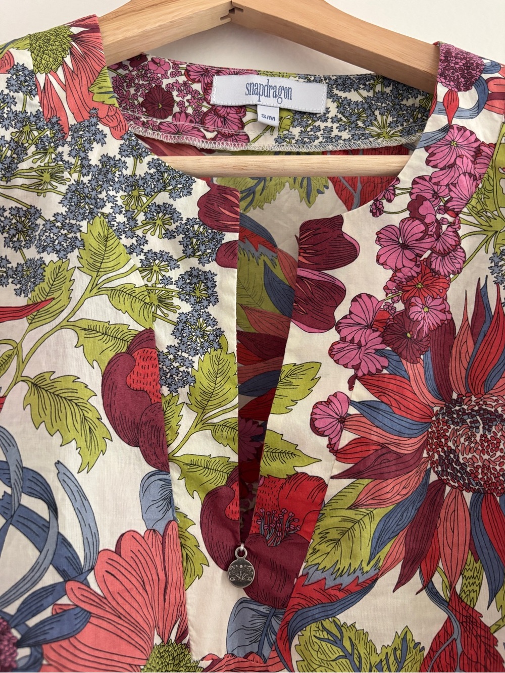 Snapdragon floral tunic shift dress, S/M